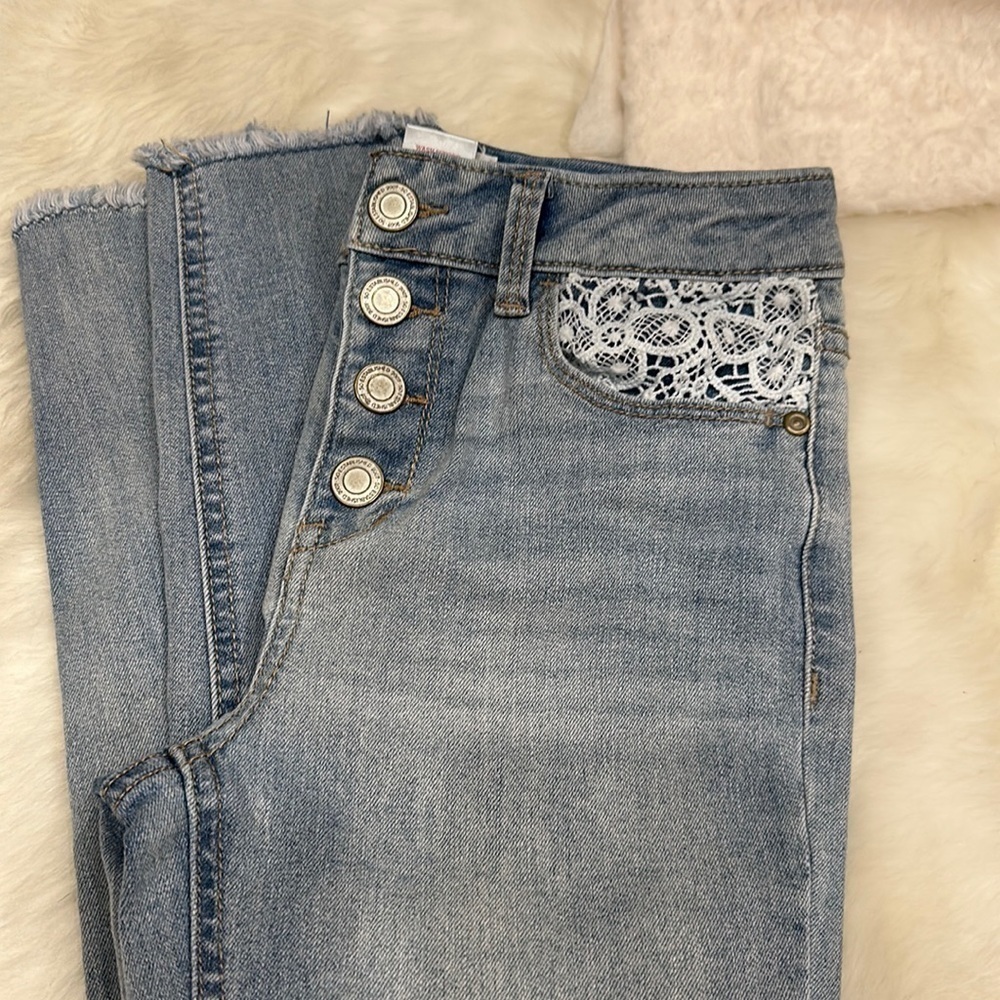 So girls button fly skinny jeans size 10